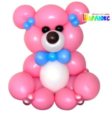 Фигура из шаров Мишка розовый