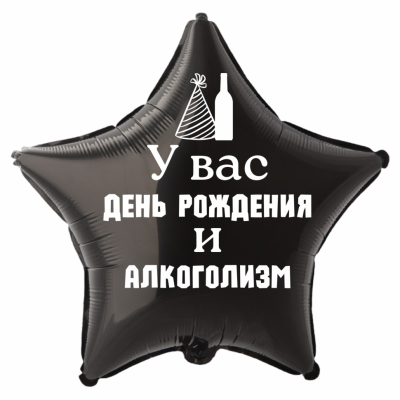 Шар из фольги У вас день рождения и алкоголизм