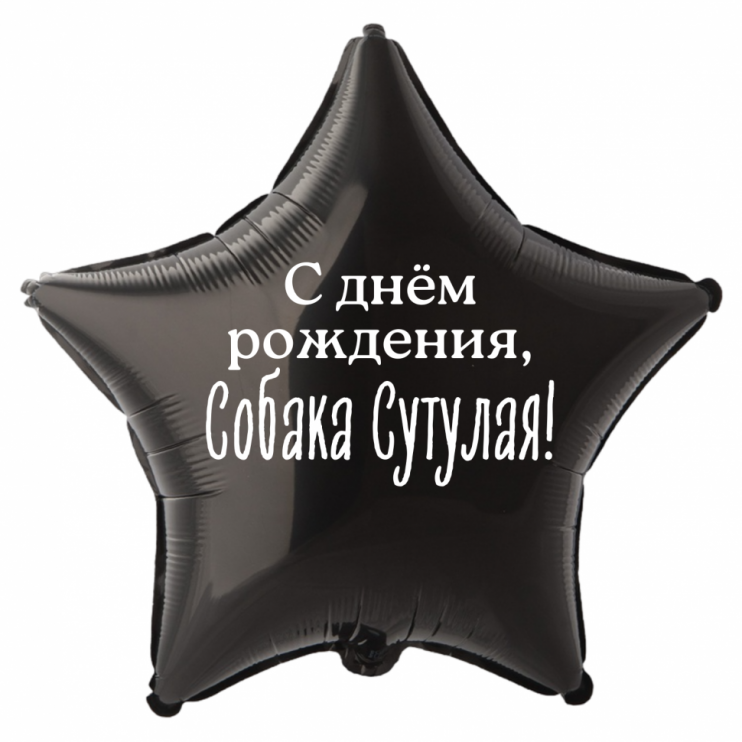 Шар из фольги С днем рождения, собака сутулая
