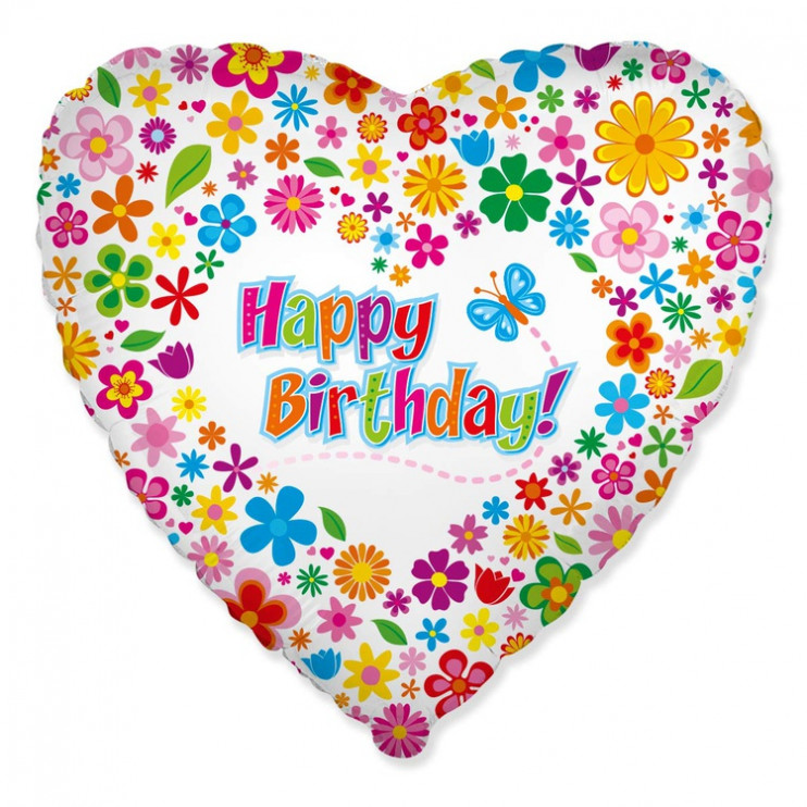 Шар из фольги HB Цветы разноцветные