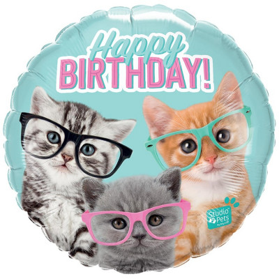 Шар из фольги HB Котята в очках
