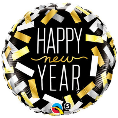 Шар из фольги HNY Конфетти на черном