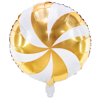 Шар из фольги Леденец Gold/White