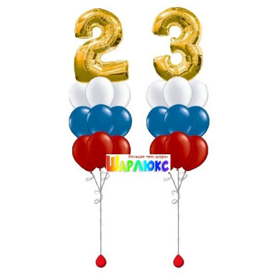 Фонтан из шаров 23 февраля 2