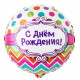 Шар из фольги С Днем рождения горох шеврон