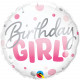 Шар из фольги Birthday Girl круги розовые