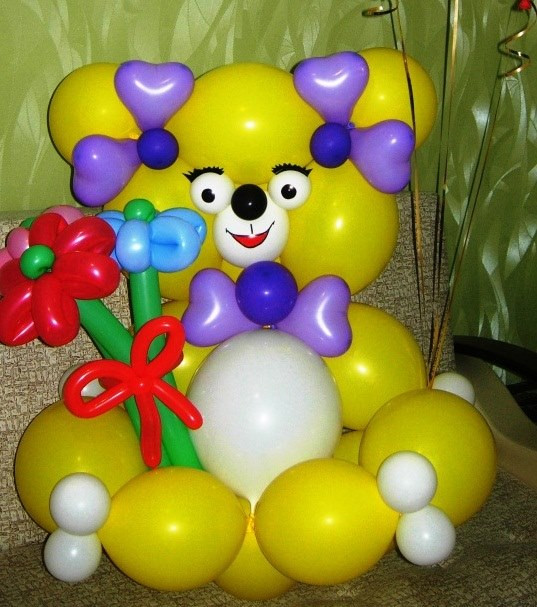 Фигура из шаров Мишка желтый