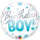 Шар из фольги Birthday Boy круги голубые