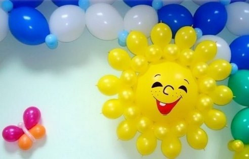 Фигура из шаров Солнышко с бантиком