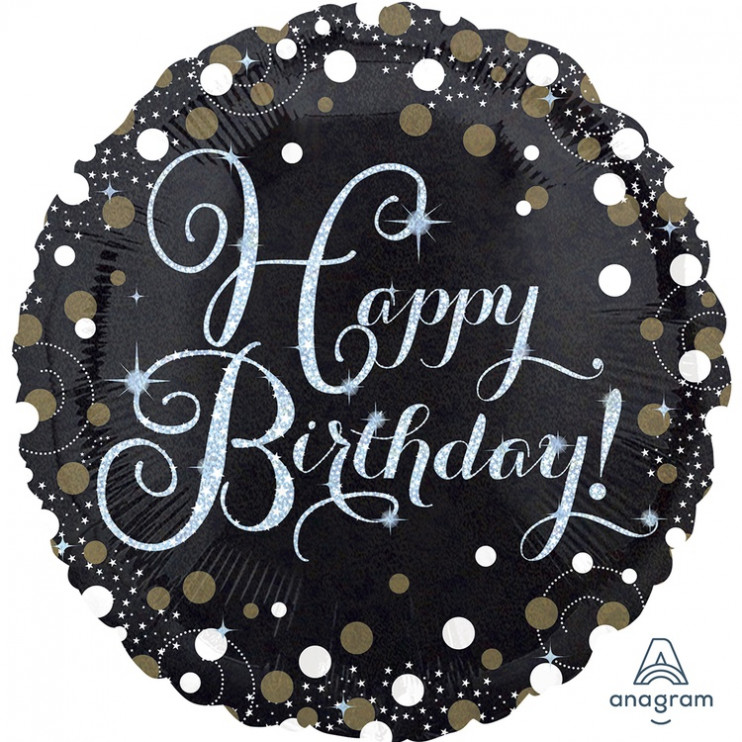 Шар из фольги HB Sparkling Birthday gold