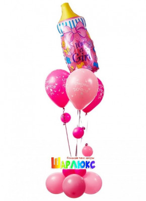 Фонтан из шаров Бутылочка Девочка