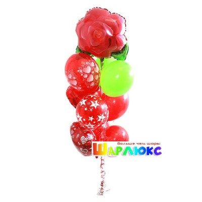 Фонтан из шаров Алая роза