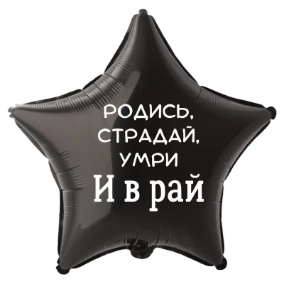 Шар из фольги Родись, страдай и умри и в рай