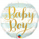 Шар из фольги Baby Boy полосы голубые