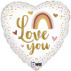 Шар из фольги LOVE YOU Сердце Бохо