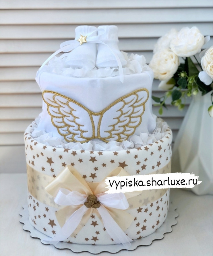 Торт из памперсов универсальный Крылья ангела