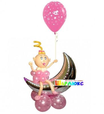 Фигура из шаров Девочка на луне