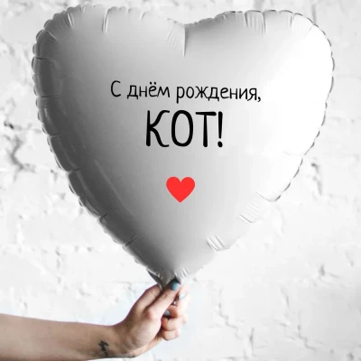 Шар из фольги С Днем рождения, кот