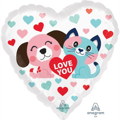 Шар из фольги ILY Котик и Собачка