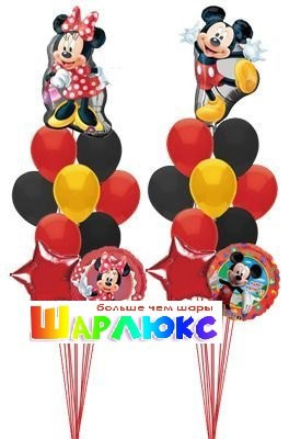 Фонтан из шаров Микки и Минни