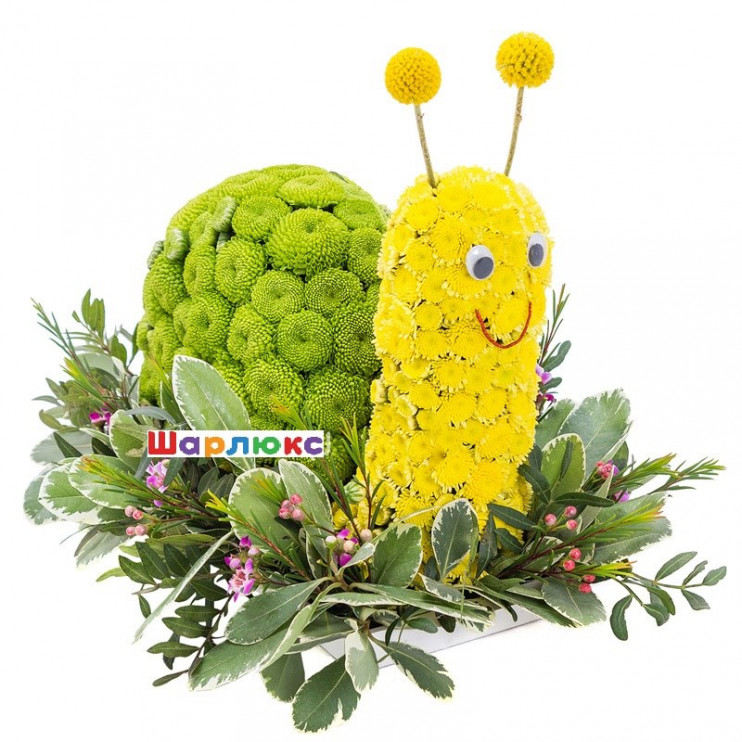 Игрушка из цветов Улитка
