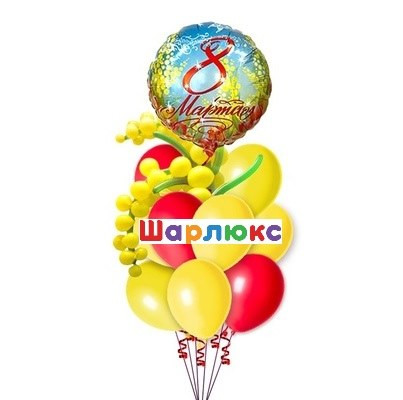 Фонтан из шаров 8 Марта Весеннее настроение
