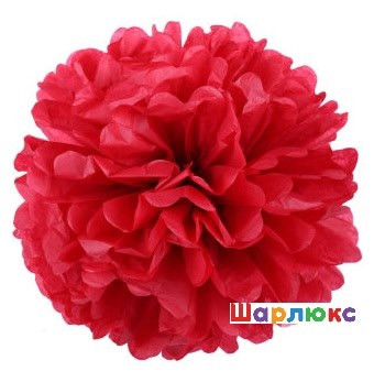 Помпон тишью (красный) 45см