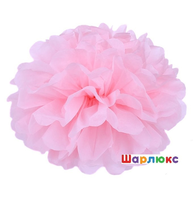 Помпон тишью (нежно-розовый) 45см