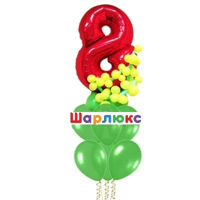 Фонтан из шаров 8 Марта Мимоза