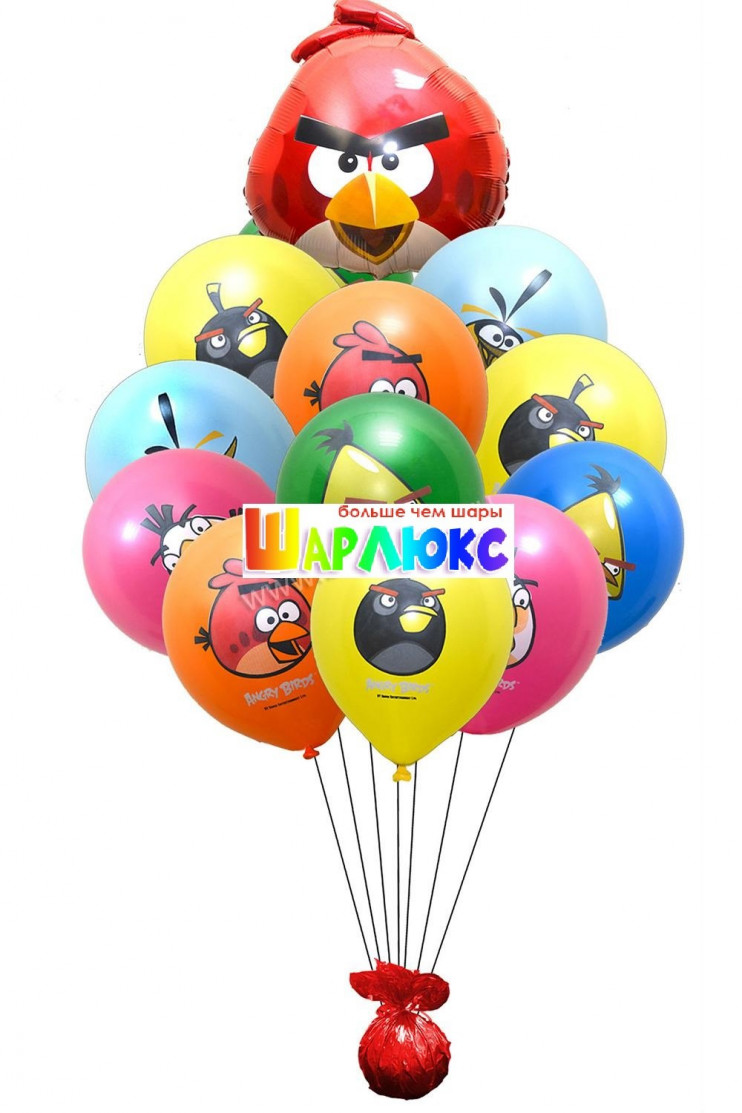 Фонтан из шаров Красная злая птичка