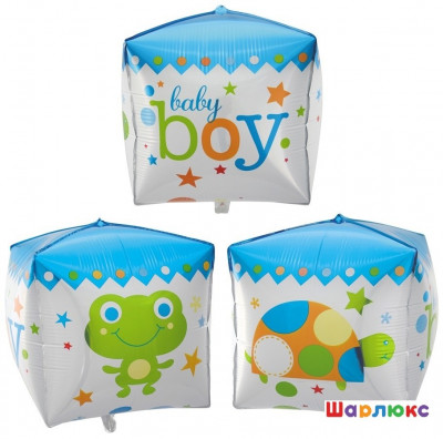 Шар на выписку Мальчик Куб 3D Boy